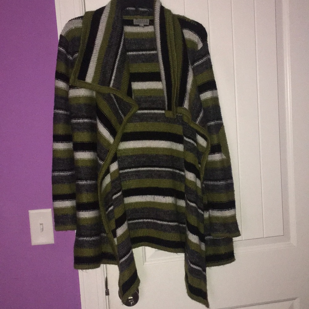 multicolored cardigan